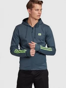 Image of adidas D2M Motion Full Zip Hoodie - Navy Size M Men