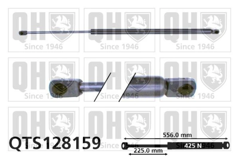 Image of QUINTON HAZELL Tailgate strut QUINTON HAZELL QTS128159