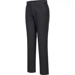 Image of Portwest Mens Stretch Slim Chino Trousers Black 28" 29"