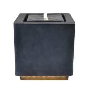 image of Ivyline Outdoor Elite LED Cube Water Feature - Granite