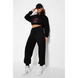 Image of I Saw It First Oversized Pintuck Joggers - Black