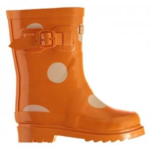 Image of Kangol Tall Wellingtons - Orange/White