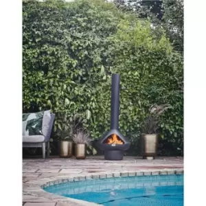 image of Ivyline Outdoor Fornax Fireplace in Matt Black