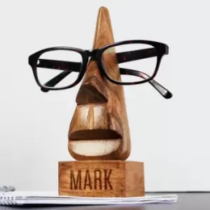 Image of Personalised Wooden Nose-Shaped Glasses Holder