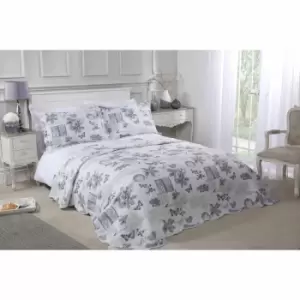 image of Emma Barclay Wordsworth Bedspread Double Bed Silver