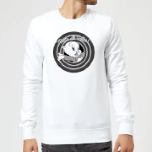 Image of Looney Tunes That's All Folks Porky Pig Sweatshirt - White - L