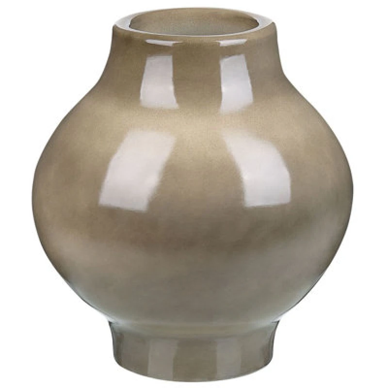 Image of Beliani Flower Vase Magan Ceramic 31cm Taupe