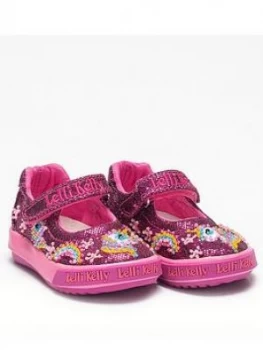 image of Lelli Kelly Baby Girls Abigail Unicorn Dolly Shoes - Purple Glitter