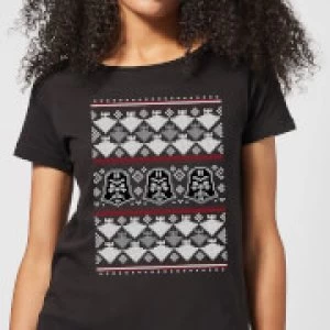 Image of Star Wars Imperial Darth Vader Womens Christmas T-Shirt - Black