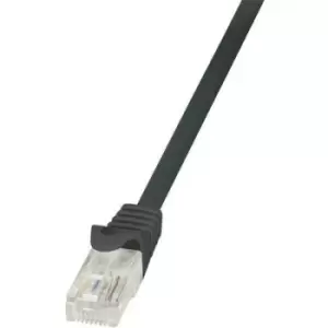 image of LogiLink CP1083U RJ45 Network cable, patch cable CAT 5e U/UTP 7.50 m Black incl. detent