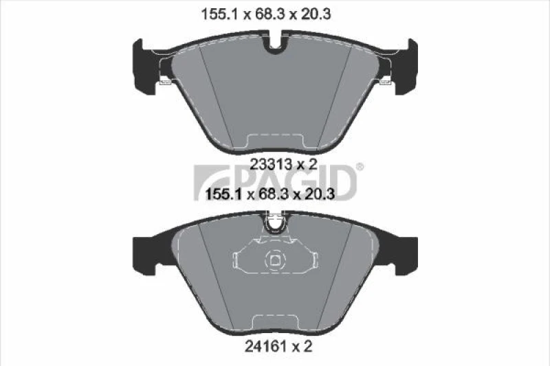 Image of Brake pad set PAGID T2029N