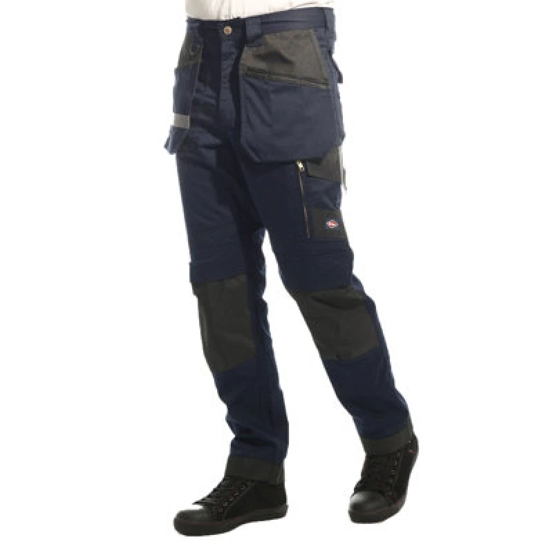 Image of Lee Cooper Workwear Lee Cooper Workwear Men Holster Knee Pad Pockets Stretch Cargo Trousers in Navy Size: 30R Navy 30R Male 5050217354354