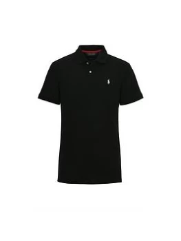 Ralph Lauren Golf Short Sleeve Stretch Mesh Polo - Black, Size L, Men