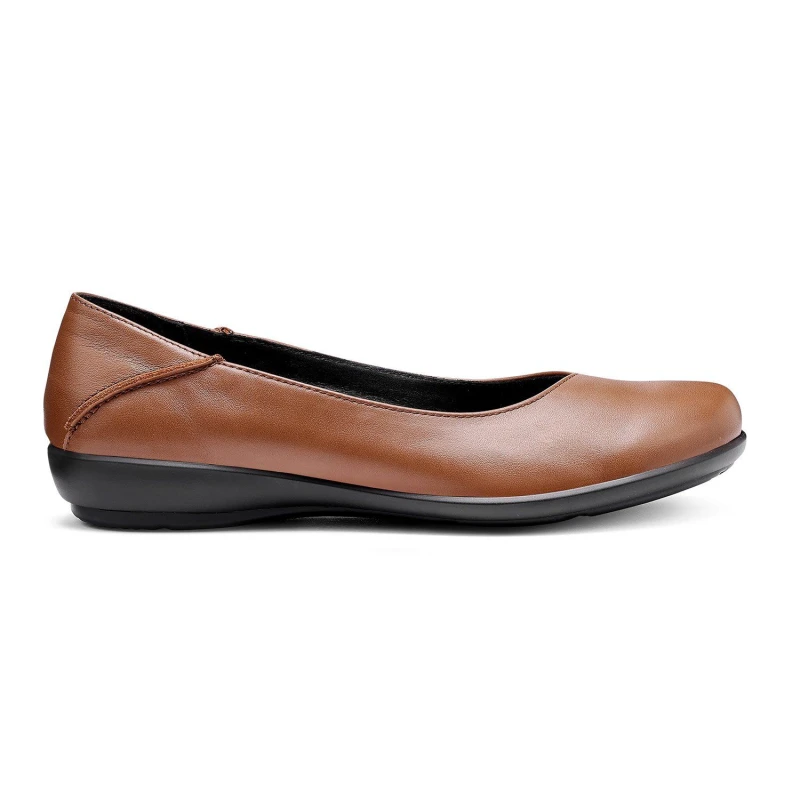 Image of Hotter Womens 'Birdie' Ballerina Pumps in Tan Size: 3 Tan Female 3