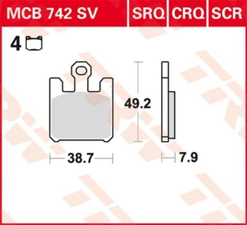 Image of TRW Lucas Sintered lining MCB742SV