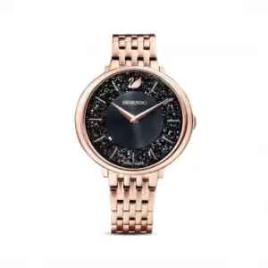Image of Crystalline Chic Metal Black Rose Gold-tone Watch 5544587