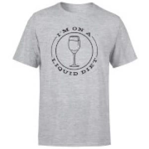 Image of Liquid Diet Wine Mens T-Shirt - Grey - 3XL