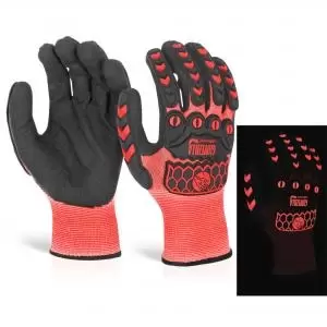 image of Beeswift Glovezilla Glow In The Dark Foam Nitrile Glove Red 2XL Pair