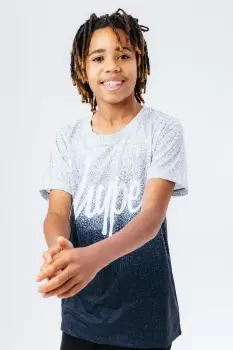 WHITE/BLACK SPECKLE FADE KIDS TEE