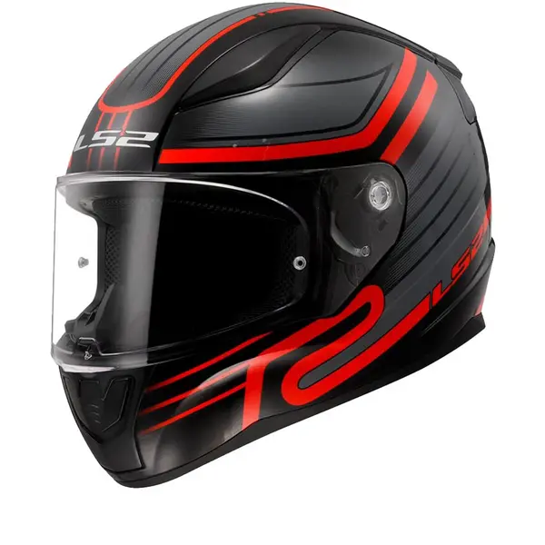 Image of LS2 FF353 Rapid II Circuit Black Red 06 Full Face Helmet Size XS