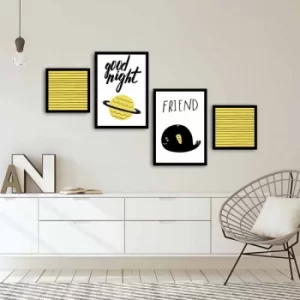 Image of 4PSCT-03 Multicolor Decorative Framed MDF Painting (4 Pieces)