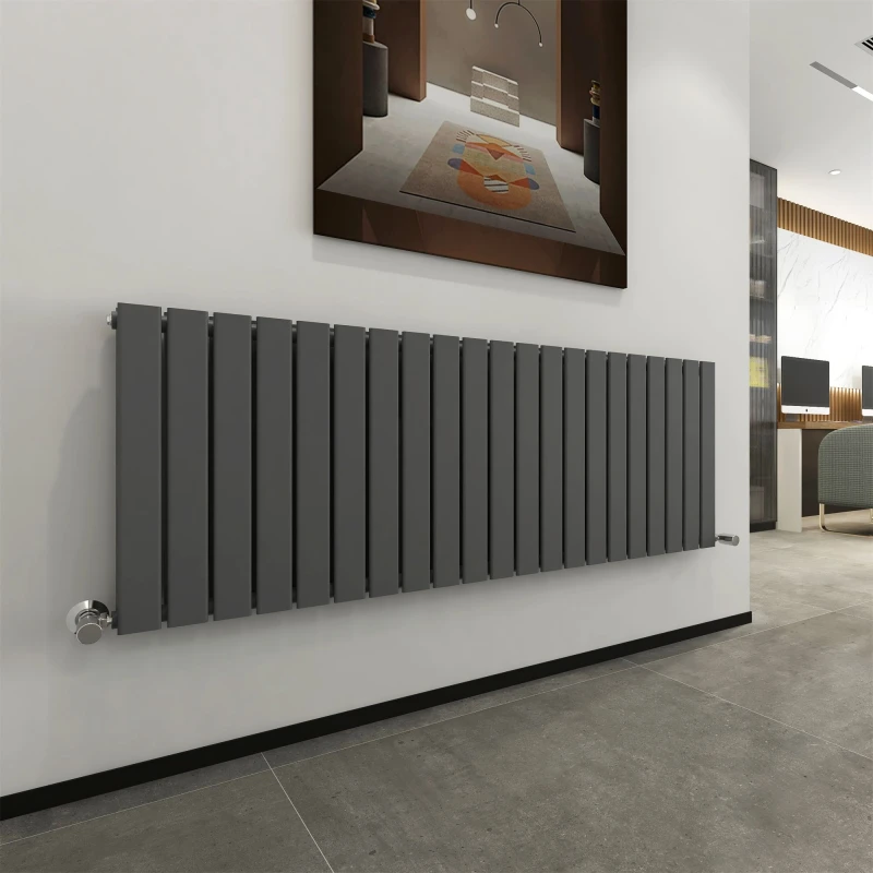 Image of MCC DIRECT Mcc Direct - 600 x 1428mm Double Designer Flat Panel Central Heating Radiator anthracite HD1722