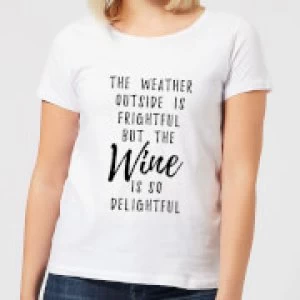 Image of Wine Is So Delightful Womens T-Shirt - White - 3XL