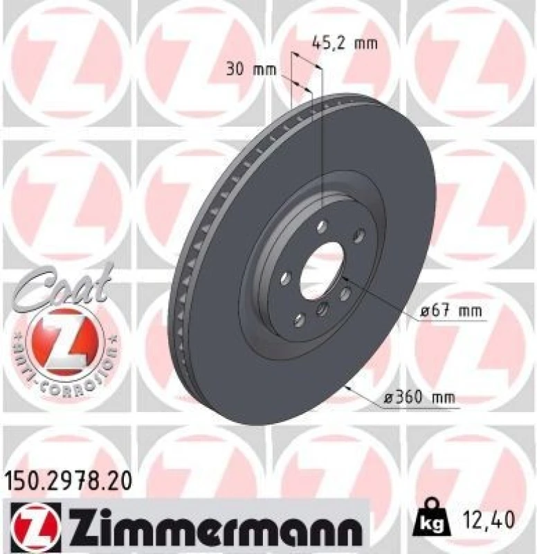Image of ZIMMERMANN Brake disc ZIMMERMANN 150.2978.20