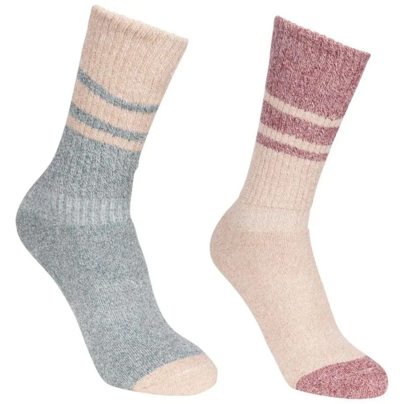 Image of Trespass 2 Pack Hadley Hiking Boot Socks Green female