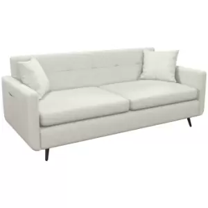 Image of HOMCOM 165cm 2 Seater Sofa for Living Room, Modern Fabric Couch, Tufted Loveseat Sofa Settee w/ Steel Legs, 2 Storage Pockets, Beige