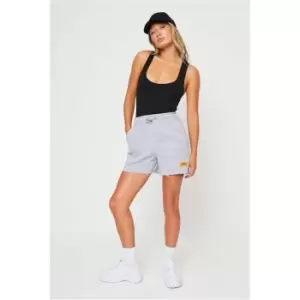 Image of I Saw It First Grey Reclaim Exposed Label Racer Neck Crop Top - Grey