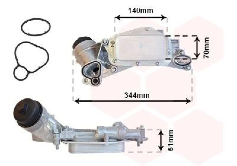 Image of VAN WEZEL Engine oil cooler VAN WEZEL 37013684