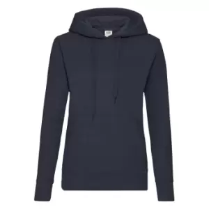 image of Fruit Of The Loom Ladies Lady Fit Hooded Sweatshirt / Hoodie (2XL) (Deep Navy)