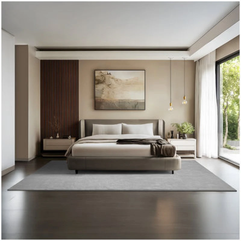 Image of Tectake Rug Zonelle - Short Pile And Ultra-Soft, Rectangular Or Round 200 X 290 Cm - Grey