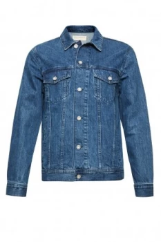 image of Mens French Connection Bleached Denim Jacket Blue