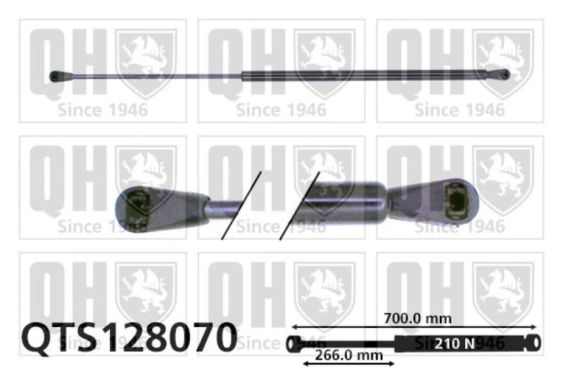 Image of QUINTON HAZELL Tailgate strut QUINTON HAZELL QTS128070
