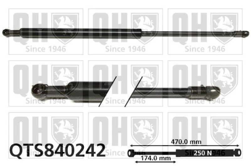 Image of QUINTON HAZELL Tailgate strut QUINTON HAZELL QTS840242