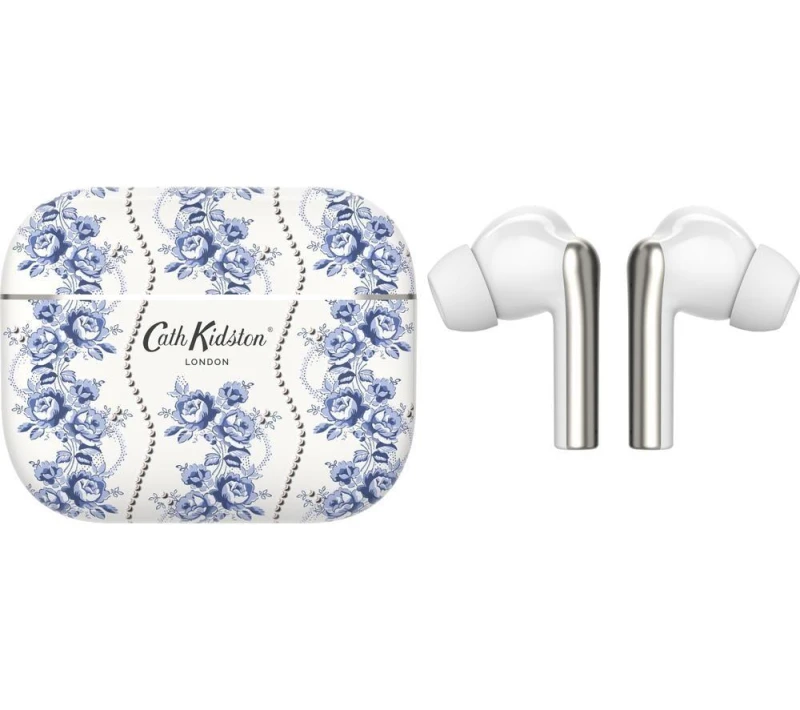 Image of VQ Skylark Wireless Bluetooth Earbuds - White & Blue, White,Patterned,Blue 5060706039945