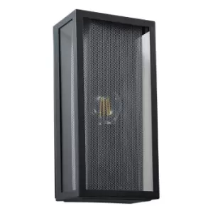 Image of Zink CUBA Outdoor Box Lantern with Mesh Insert Anthracite and Silver