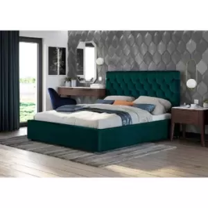 Image of Rosiana Bed King Plush Velvet Green