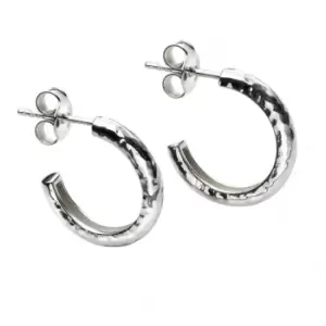 image of Beginnings Sterling Silver Hammered Half Hoop Earrings E5769