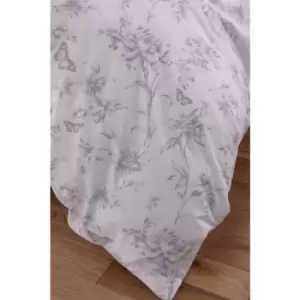 image of Charlotte Thomas Sheridan Grey Floral Duvet Cover Set Super King Bedding - Grey