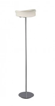 image of Floor Lamp 2 Light E27, Polished Chrome, Frosted White Glass