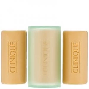 Image of Clinique Cleansers and Makeup Removers Three Little Soaps with Travel Dish for Combination Oily to Oily Skin 150g 5.2oz.