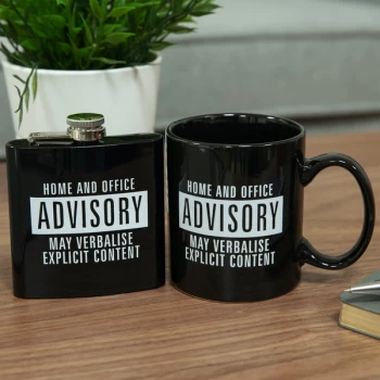 image of Ministry of Humour Mug & Hip Flask Set - Explicit Content