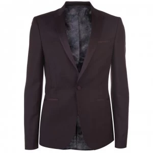 Image of Label Lab Rashford Textured Dinner Suit Jacket - Burgundy