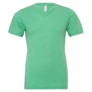 image of Canvas Mens Triblend V-Neck Short Sleeve T-Shirt (S) (Green Triblend)