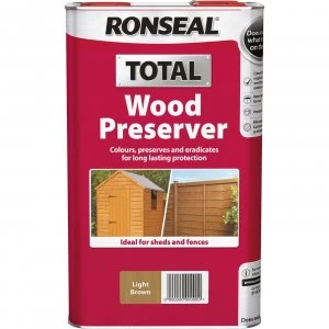 image of Ronseal Total Wood Preserver Dark Brown 5l