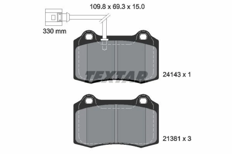 Image of Brake pad set TEXTAR 2414301