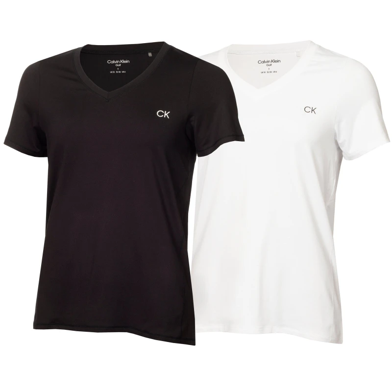 Image of Calvin Klein Golf Womens Regular Fit T-Shirt Black/White female 8 (XS)